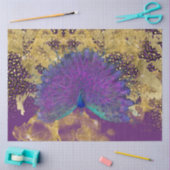 Vintager Pfau Lila und Gold Leopard-Decoupage Seidenpapier (Basteln)