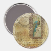 Vintager Pfau Magnet (Vorderseite/Rückseite)