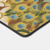 Vintager Pfau mit rosa und Lila Pfauen Schreibtischunterlage (Ecke)