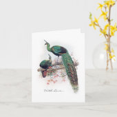 Vintager Pfau Notecard Karte (Gelbe Blume)