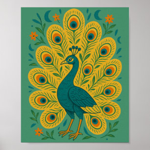Vintager Pfau Poster