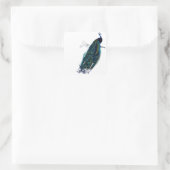 Vintager Pfau Quadratischer Aufkleber (Tasche)