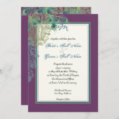 Vintager Pfau, Radierungen der Feder-n - Einladung (Vorne/Hinten)