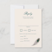 Vintager Pfau RSVP Karte (Vorderseite)