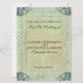 Vintager Pfau Save the Date (Vorderseite)