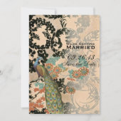 Vintager Pfau Save The Date (Vorderseite)