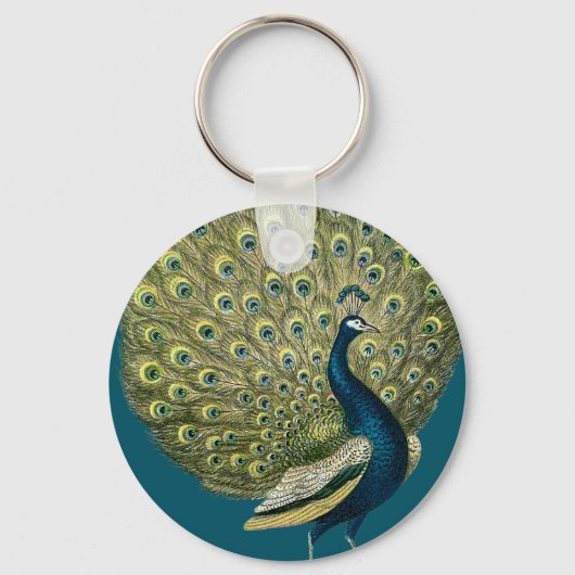 Vintager Pfau Schlüsselanhänger (Vorderseite)