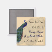 Vintager Pfau speichert Datumsmagnete Magnet (Vorderseite/Rückseite)