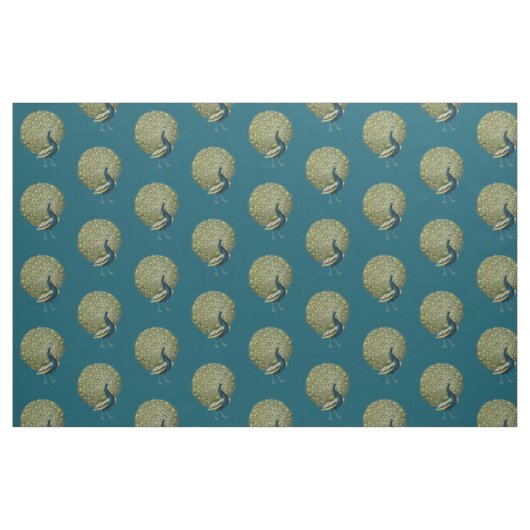 Vintager Pfau Stoff (Fat Quarter (45,7 x 55,9 cm))