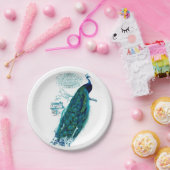 Vintager Pfau-Teller Pappteller (Party)
