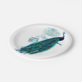 Vintager Pfau-Teller Pappteller (Schrägansicht)