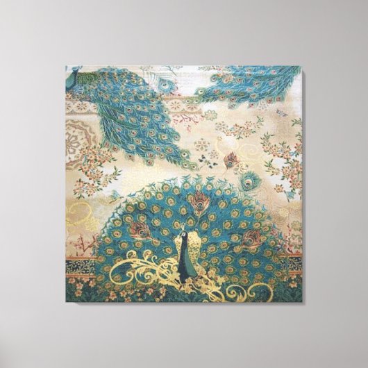 Vintager Pfau - ummantelte Canvas Leinwanddruck (Vorderseite)