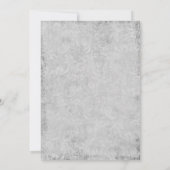 Vintager Pfau versieht graue Hochzeits-Einladungen Einladung (Rückseite)