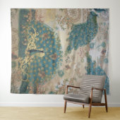 Vintager Pfau - Wandteppich (Beispiel (Horizontal))