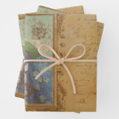 Vintager Pfauenbär Geschenkpapier Set (Beispiel)