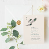 Vintager Pfauenfeather-Einladung Einladung