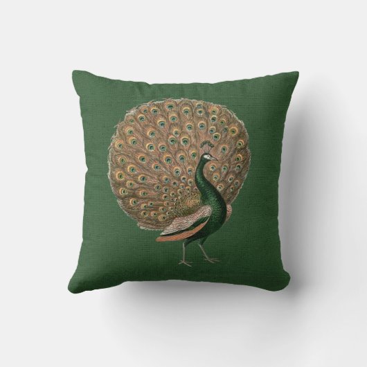 Vintager Pfauenhochzeitstag 40. 50. 60. Kissen (Rückseite)