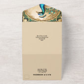 Vintager Pfauenluxus Jugendstil All In One Einladung (Außenbereich)