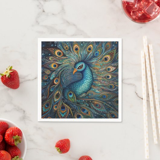 Vintager Pfauenstil Serviette (Beispiel)