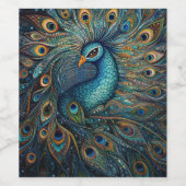 Vintager Pfauenstil Weinetikett (Einzelnes Label)