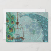 Vintager Pfauenvogelkäfig Einladung zur Hochzeit (Rückseite)