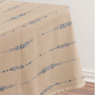 Vintager Pfirsich und eleganter silbergrauer Strei Tischdecke