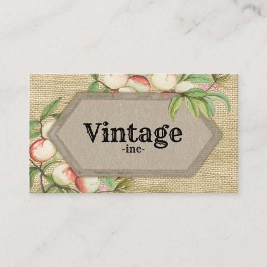 Vintager Pfirsichbauernhof Visitenkarte (Vorderseite)