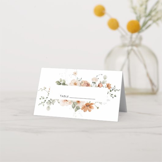 Vintager Pfirsichgarten - Platzkarte (Vorderseite)