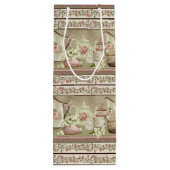 Vintager Pfirsichtee & Rose Weinbeutel Geschenktüte Für Weinflaschen (Rückseite)