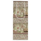 Vintager Pfirsichtee & Rose Weinbeutel Geschenktüte Für Weinflaschen (Vorderseite)