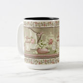 Vintager Pfirsichtee und Rose Tasse (Vorderseite Links)