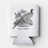 Vintager Pheasant Game Bird Zeichne BW Dosenkühler (Rückseite)