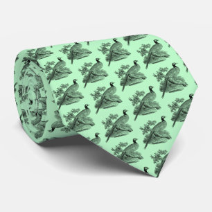 Vintager Pheasant Game Bird Zeichne BW Minze Krawatte