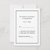 Vintager Pheasant Game Bird Zeichne BW RSVP Karte (Rückseite)