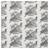 Vintager Pheasant Game Bird Zeichne BW Stoff (Muster)