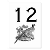 Vintager Pheasant Game Bird Zeichne BW Tischnummer (Rückseite)