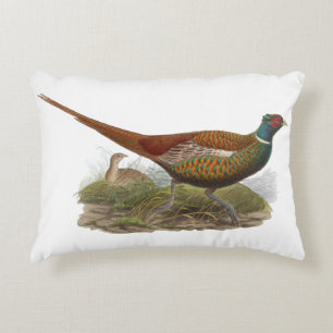 Vintager Pheasant Game Bird Zeichne Farbe Dekokissen