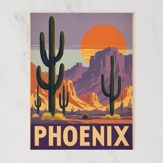 Vintager Phoenix-WüstenSunset Postkarte