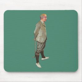 Vintager Phrenologie-Kopf-Golfspieler Mousepad