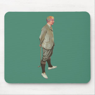 Vintager Phrenologie-Kopf-Golfspieler Mousepad