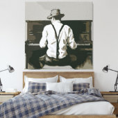 Vintager Pianist in Harmonie Leinwanddruck (Insitu (Schlafzimmer))