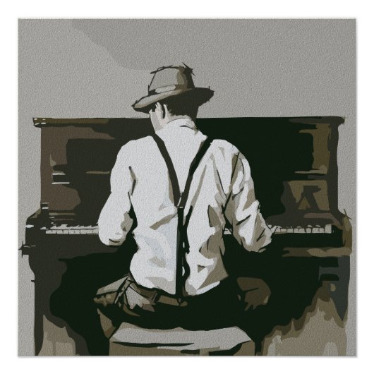 Vintager Pianist in Harmonie Poster (Vorderseite)