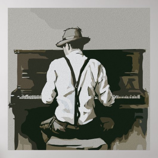 Vintager Pianist in Harmonie Poster (Vorne)