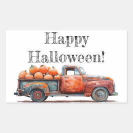Vintager Pick-up-LKW Pumpkin-Ernte Rechteckiger Aufkleber