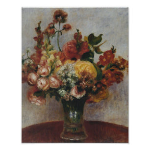 Vintager Pierre Auguste Renoir-Blume in einer Vase Fotodruck