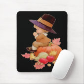 Vintager Pilgrim Boy auf Pumpkin Mousepad beten (Mit Mouse)