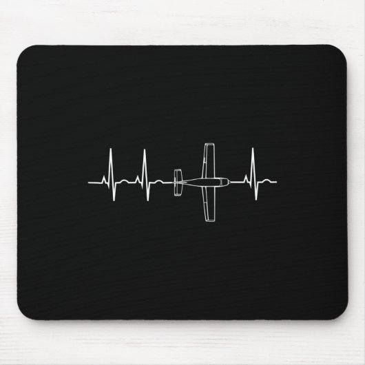 Vintager Pilot Fluglärm Herzgeschenk Mousepad (Vorne)