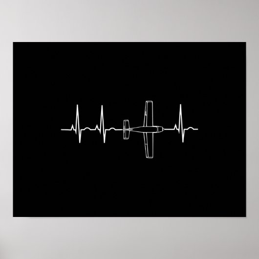 Vintager Pilot Fluglärm Herzgeschenk Poster (Vorne)