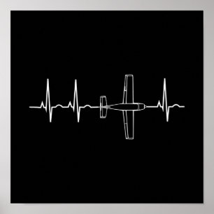 Vintager Pilot Fluglärm Herzgeschenk Poster