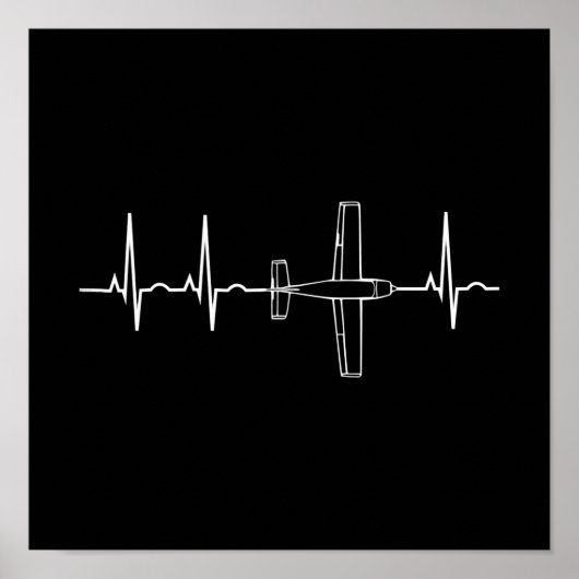 Vintager Pilot Fluglärm Herzgeschenk Poster (Vorne)